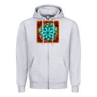 Heather Grey gemstone cactus christmas coaster Zipper Hoodie - JahusDesignShop