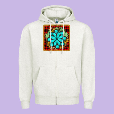 Gemstone Cactus Christmas Coaster Zipper Hoodie Designed By Jahusdesignshop