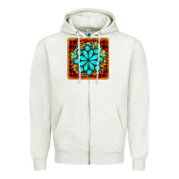 Oatmeal Heather gemstone cactus christmas coaster Zipper Hoodie - JahusDesignShop