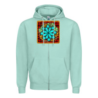 Seafoam gemstone cactus christmas coaster Zipper Hoodie - JahusDesignShop