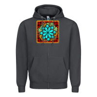 Smoke gemstone cactus christmas coaster Zipper Hoodie - JahusDesignShop