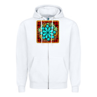 White gemstone cactus christmas coaster Zipper Hoodie - JahusDesignShop