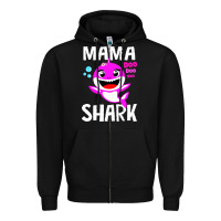 Black mama shark doo doo shirt Zipper Hoodie - artisFamous