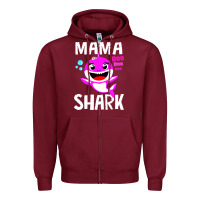 Burgundy mama shark doo doo shirt Zipper Hoodie - artisFamous