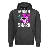 Charcoal Heather mama shark doo doo shirt Zipper Hoodie - artisFamous