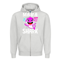 Dove Grey mama shark doo doo shirt Zipper Hoodie - artisFamous