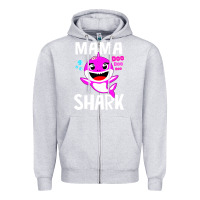 Heather Grey mama shark doo doo shirt Zipper Hoodie - artisFamous