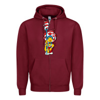 Burgundy mushroom Zipper Hoodie - artisFamous
