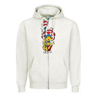 Oatmeal Heather mushroom Zipper Hoodie - artisFamous