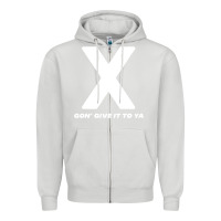 Dove Grey x gon' give it to ya d.m.x t shirt Zipper Hoodie - artisFamous
