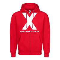 Red x gon' give it to ya d.m.x t shirt Zipper Hoodie - artisFamous