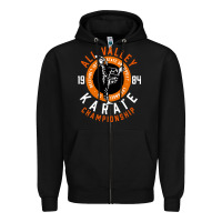 Black old school all valley karate championship retro Zipper Hoodie - artisFamous