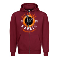 Burgundy old school all valley karate championship retro Zipper Hoodie - artisFamous