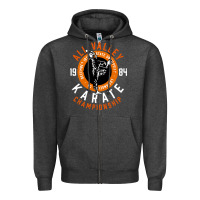 Charcoal Heather old school all valley karate championship retro Zipper Hoodie - artisFamous