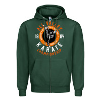 Sports Green old school all valley karate championship retro Zipper Hoodie - artisFamous