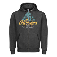 Charcoal Heather california malibu beach Zipper Hoodie - artisFamous