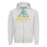 Dove Grey california malibu beach Zipper Hoodie - artisFamous