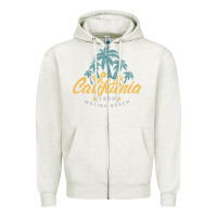 Oatmeal Heather california malibu beach Zipper Hoodie - artisFamous