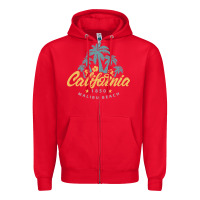 Red california malibu beach Zipper Hoodie - artisFamous