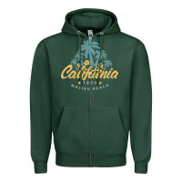 Sports Green california malibu beach Zipper Hoodie - artisFamous