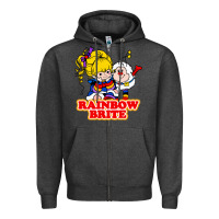 Charcoal Heather rainbow brite Zipper Hoodie - artisFamous