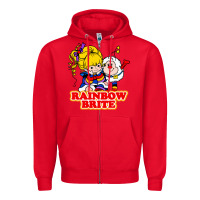 Red rainbow brite Zipper Hoodie - artisFamous
