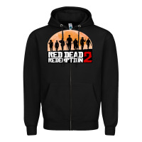 Black red dead redemption Zipper Hoodie - artisFamous