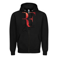 Black rf federer Zipper Hoodie - artisFamous