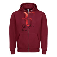 Burgundy rf federer Zipper Hoodie - artisFamous