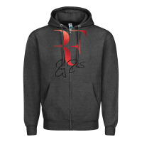 Charcoal Heather rf federer Zipper Hoodie - artisFamous