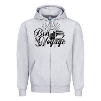 Heather Grey cruise ship bon voyage Zipper Hoodie - artisFamous