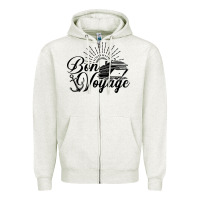 Oatmeal Heather cruise ship bon voyage Zipper Hoodie - artisFamous