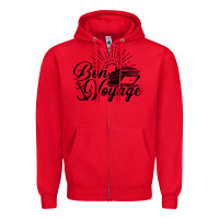 Red cruise ship bon voyage Zipper Hoodie - artisFamous