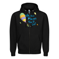 Black seuss oh the places you’ll go Zipper Hoodie - artisFamous