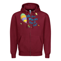 Burgundy seuss oh the places you’ll go Zipper Hoodie - artisFamous