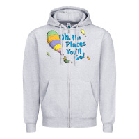 Heather Grey seuss oh the places you’ll go Zipper Hoodie - artisFamous