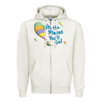 Oatmeal Heather seuss oh the places you’ll go Zipper Hoodie - artisFamous