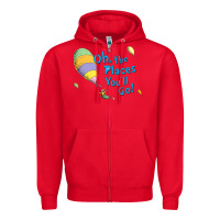 Red seuss oh the places you’ll go Zipper Hoodie - artisFamous