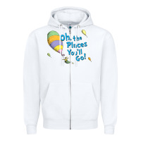 White seuss oh the places you’ll go Zipper Hoodie - artisFamous