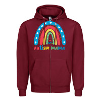 Burgundy Autism Mama Zipper Hoodie - artisFamous