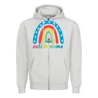 Dove Grey Autism Mama Zipper Hoodie - artisFamous