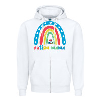 White Autism Mama Zipper Hoodie - artisFamous