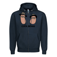 Navy cool beans Zipper Hoodie - artisFamous