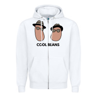 White cool beans Zipper Hoodie - artisFamous