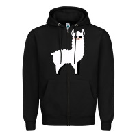 Black llama Zipper Hoodie - artisFamous
