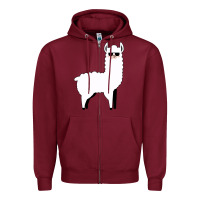 Burgundy llama Zipper Hoodie - artisFamous