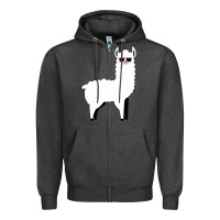 Charcoal Heather llama Zipper Hoodie - artisFamous