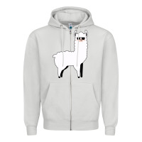 Dove Grey llama Zipper Hoodie - artisFamous