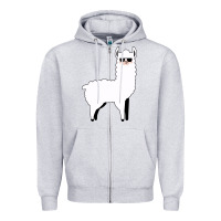 Heather Grey llama Zipper Hoodie - artisFamous