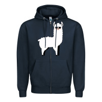 Navy llama Zipper Hoodie - artisFamous